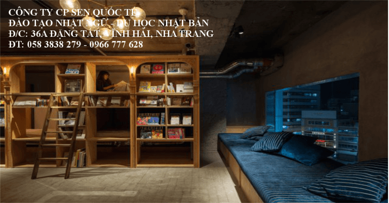 Nhà nghỉ kiêm thư viện đặc biệt ở Tokyo