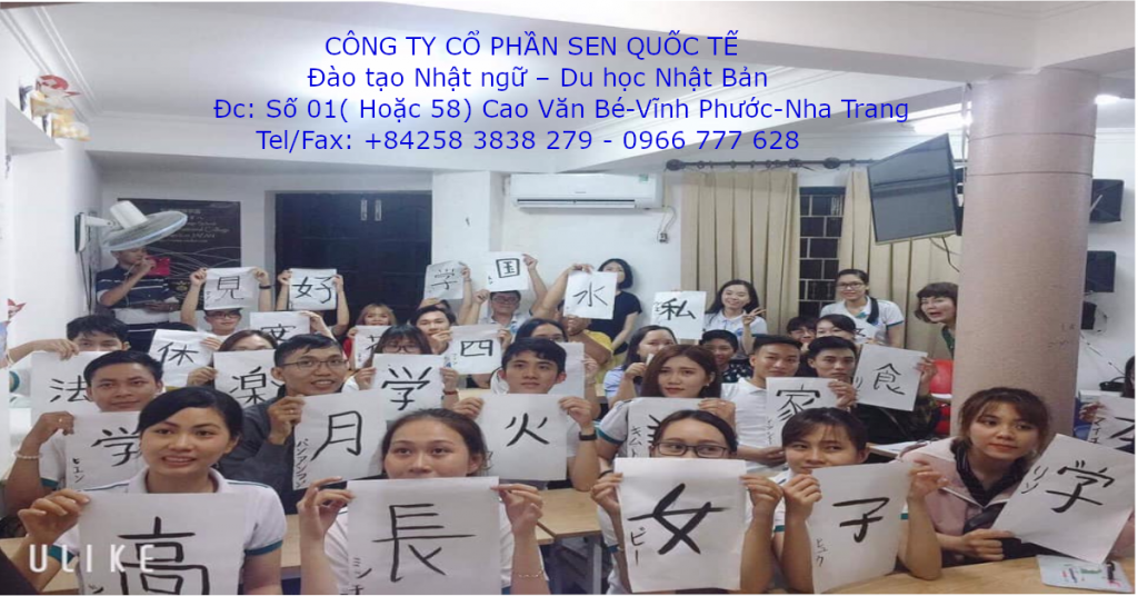 Học tiếng Nhật Tại Nha Trang Khánh Hoà, Du Học Nhật Bản Tại Nha Trang Khánh.Danh sách các lớp học tiếng Nhật hiện có tại trung tâm Sen Quốc Tế